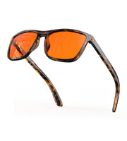 1 x RAW Customer Returns Bloomoak-99 Blue Light Blocking Glasses-Gaming Glasses-Anti-Glare-Anti-Fatigue-Suitable for Screens, Games, TV Orange - 99 - Brown Tortoiseshell, Rectangle  - RRP €23.59