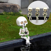 1 x Brand New JAHEMU Halloween Skeleton Figures Garden Figures Floating Aquarium Decoration for Garden Pond Balcony Living Room Office Gifts - RRP €20.4