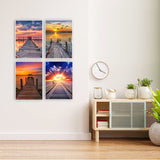 4 x Brand New DCIDBEI 30x40CM 4 Pcs Diamond Painting for Adult,Rhinestone Diamond Painting Diamond Painting Landscape Sunset Bedroom Decor Birthday Gift Seaside Trestle Bridge - RRP €76.8