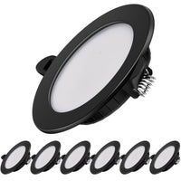 1 x RAW Customer Returns Dexnump Recessed LED Spotlight Ultra Flat 230V, 7W LED Spot 700LM 25mm Installation Depth, Ceiling Spotlights 75-95mm Installation Diameter,  Kitchen, , Set of 6 Warm White 2700K, Black  - RRP €29.23