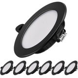 1 x RAW Customer Returns Dexnump recessed spotlight LED ultra flat 230V, 7W LED spot 700LM 25mm installation depth, ceiling spotlights 75-95mm installation diameter, IP44 recessed spotlights, set of 6 warm white 2700K, black  - RRP €29.23