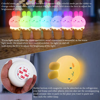 3 x Brand New RANJIMA Night Light Children, LED Dimmable Bedside Lamp Color Changing RGB Rabbit Night Light Baby Timing Kawaii Silicone Children Touch USB Lamp Portable Table Light for Baby Room Breastfeeding, Children s Room - RRP €61.2