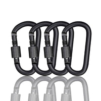 4 x Brand New Aluminum screw carabiner, 4 pieces D shape carabiner set carabiner with screw cap, super strong screw carabiner, heavy duty aluminum locking carabiner for keychain, backpack, pet - RRP €24.16