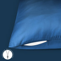 6 x Brand New Fittia Set of 2 Pillowcases of 100 Polyester Satin Like Silk in Size 50 x 75 cm with Royal Blue Color - RRP €95.88