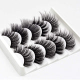 1 x RAW Customer Returns False Eyelashes Elocoise 5 Pairs 3D Eyelashes Reusable Long Handmade Artificial Eyelashes for Eye Makeup 3D-55  - RRP €6.04