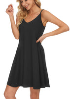 1 x RAW Customer Returns MISFAY Black Dress Beach Dress for Women Summer Casual Swing Dress with Pockets L - RRP €27.99