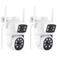 1 x RAW Customer Returns Reobiux 2.5K Outdoor Surveillance Camera with Dual Lens, PTZ Outdoor WLAN IP Camera Surveillance Outdoor with Automatic Tracking, Color Night Vision, Two-Way Audio, IP66, 2 Pieces - RRP €78.66