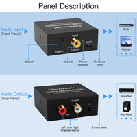 2 x RAW Customer Returns Ozvavzk DA Converter Optical to RCA Audio Converter Digital Spdif Adapter 192kHz DAC Converter Digital to Analog Converter Optical Audio Cable Adapter with Optical Cable for TV Blu-Ray DVD - RRP €29.96