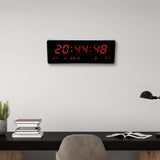 1 x RAW Customer Returns Ejoyous Digital LED Wall Clock, Large Wall Clocks with Time and Temperature Digital Clock with LED Display, for Decorative Apartment Kitchen Office School Clock 36 13 3cm-Digital Calendar Temperature for Week  - RRP €42.09