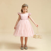 1 x RAW Customer Returns NNJXD Baby Girl Dress Flower Dresses Tutu Pageant Bowknot Wedding Dress Size 120 4-5 years 767 Pink-A - RRP €28.58