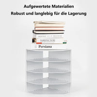 2 x RAW Customer Returns Deli Foldable A4 file holder, magazine holder, for organizing and storing offices, retractable storage box, desk organizer for school office with 4 compartments, office organizer light grey  - RRP €40.32