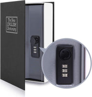 1 x RAW Customer Returns Book Safe with Combination Lock, Ohuhu Book Safe Dictionary with Secret Stash, Book Safe Valuables Hiding Place for Office and Home Medium Black  - RRP €16.13