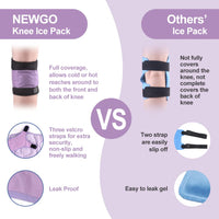 1 x RAW Customer Returns NEWGO Cooling Cuff Knee Cooling Bandage, Reusable Gel Cold Pack Knee Wrap Around Entire Knee for Knee Replacement Surgery, Knee Ice Pack for Knee Pain Relief, 1 Pack Purple  - RRP €25.99