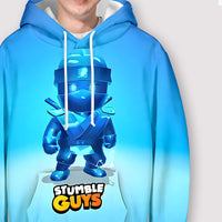 1 x RAW Customer Returns Gensly Stumble Guys 3D Printed Stumble Guys Hoodie for Kids with Hood and Kangaroo Pocket Model 1 150cm - RRP €24.19