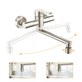 1 x RAW Customer Returns HOMELODY kitchen faucet wall mounting with 2 jet types kitchen faucet wall mounting 360 rotatable wall faucet mixer tap single lever mixer tap brushed - RRP €51.99