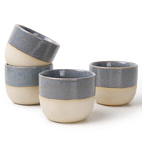 1 x RAW Customer Returns NOVAJOY espresso cup set 4 x 88 ml , mini espresso cup - handmade from thick-walled porcelain, ceramic small coffee cups blue Original gift idea for espresso, tea, iced tea, whiskey - RRP €23.99