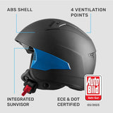 1 x RAW Customer Returns Westt jet helmet motorcycle helmet men women with visor tinted moped helmet half shell helmet chopper moped helmet motorcycle retro style scooter helmet scooter, matt black, ECE DOT certified, S 53-54 cm - RRP €59.95