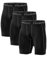 1 x RAW Customer Returns Roadbox Pack of 3 men s compression shorts, quick-drying base layer underpants, tights, shorts, running underwear S, pack of 3 black, black, black - RRP €30.24