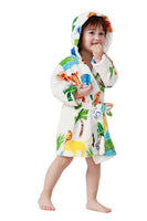 1 x RAW Customer Returns Taigood Children Bathrobe Boys Girls Hooded Bathrobes Baby Soft Pajamas Sleepwear Zoo - RRP €19.99