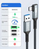 1 x RAW Customer Returns SUNGUY USB C 3.1 Gen 2 Cable 1m, Angle Android Car USB C Cable, Nylon Braided 3A Fast Charging 10Gbps Data Sync Type C Cable Compatible with Galaxy S22 S21 Note 20, Pixel 6 5 - RRP €9.74