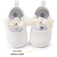 1 x RAW Customer Returns EDOTON 2 pieces toddler shoes headband, baby girls flowers shoes, non-slip soft special occasions, christening, wedding, party shoes white, number 17  - RRP €15.99