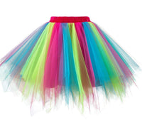 8 x Brand New Girstunm women s tutu tulle skirt 50s vintage tulle skirt petticoat multicolored bubble dance dress skirt underskirt tutu short ballet rainbow medium - RRP €215.92