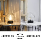 1 x Brand New NEWIMAGE Glass Battery Operated Table Lamp 18 cm High with 6-Hour Timer Cordless Battery Operated Lamps Night Light for Home Decoration Living Room Kitchen Wedding Indoor Outdoor Black  - RRP €26.99