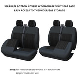 1 x RAW Customer Returns TOYOUN Universal Car Seat Covers for Vans Trucks - Separate Design Seat Underside Storage Space Accessible, Car Seat Covers 1 2 Seat Cover Protective Covers, Black - RRP €35.09