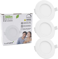 1 x RAW Customer Returns Lumare LED recessed spotlight dimmable 6W IP44 splash-proof Ultra flat, 26mm installation depth Spot for living room, bathroom Recessed lights white round Slim ceiling spot warm white 3000K Set of 6 - RRP €35.28