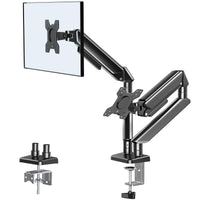 1 x RAW Customer Returns WHYFONE monitor mount 2 monitors for 13-32 inch screen, screen mount 2 monitors height adjustable with 9KG per arm, gas spring arm stand with tilting and rotating, VESA 75 100mm - RRP €69.99