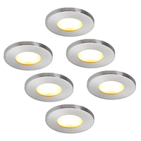 1 x Brand New HCFEI LED Recessed Light IP44 230V 5W Dimmable Bathroom LED Spotlight Spotlights Ceiling Lamp Recessed Lamps Warm White 3000K Set of 6  - RRP €46.38