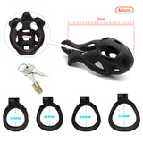 1 x RAW Customer Returns SeLgurFos CB-V3.0 Breathable 3D Penis Cage Chastity Belt Set with 4 Sizes Cock Ring Black Chastity Cage SM Men s Bondage Sex Toy micro  - RRP €38.99