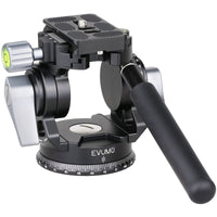 1 x RAW Customer Returns EVUMO Tripod Head, Camera Video Head with Quick Release Plate for Gopro Camcorder, DSLR, Video Tripod, 470g Panorama Pan Head with Hole 1 4 Screw 3 8 , Adjustable Handle, Max Load 10Kg 22lbs - RRP €64.91