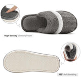 1 x RAW Customer Returns GOEWY Slippers Women Men Winter Plush Warm Slippers Soft Flat Memory Foam Home Non-Slip Slippers Grey, 43 44 EU  - RRP €19.15