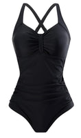 1 x RAW Customer Returns Laorchid swimsuit women tummy control for women swimwear V neck swimsuit monokini high waist sport swimsuit ruffles black L - RRP €39.99