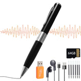 1 x RAW Customer Returns Digital Dictaphone 64GB, Recording Pen Noise Reducing Recorder One-Touch Recording, Voice Recorder Pen with MP3 Playback for Lectures Meetings Classes Interviews. Black  - RRP €30.29