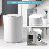 1 x RAW Customer Returns Sensor Trash can 12L, Automatic Touchless Trash can with Smart Sensor for Bathroom Office Kitchen, No Noise Waterproof Intelligent Trash can with lid, ABS plastic waste bin paper basket round  - RRP €36.36