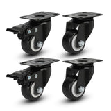 1 x RAW Customer Returns LONTAN set of 4 furniture castors with brakes, 40 mm, heavy-duty castors for furniture, load capacity 50 kg per swivel castors, furniture castors, transport castors, fixed castors, rubber casters - RRP €14.11