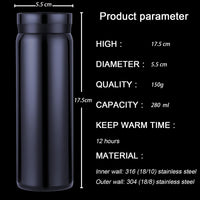 1 x RAW Customer Returns Small Thermos Bottles Stainless Steel - Cute Water Bottle, Vacuum Insulated Bottle for Hot and Cold Drinks BPA-Free, Blue, 280 ml  - RRP €15.99