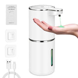 1 x RAW Customer Returns Automatic Soap Dispenser - P11 Electric Soap Dispenser with Sensor, Automatic Soap Dispenser with 4 Level Setting, Battery Level Display, Wall Mounted Soap Dispenser for Bathroom Kitchen Gel  - RRP €29.39