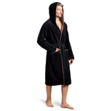 1 x RAW Customer Returns Twinzen Men s Bathrobe Terry Cloth Black - Cotton Velvet - Dressing Gown Men s Cotton Velor Bathrobe Men s Cotton OekoTex Extra Soft Size XXL - RRP €45.37