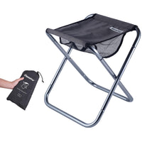 1 x RAW Customer Returns Azarxis Camping Folding Stool, Portable and Lightweight Stool for Fishing Hiking Garden BBQ with Carry Bag Gray - L  - RRP €33.71