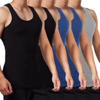 1 x RAW Customer Returns FALARY undershirt men s tank top 5-pack combed fine rib cotton, 2 black 2 navy 1 grey, L - RRP €31.46