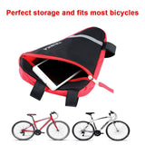 2 x RAW Customer Returns Aiqeer 2 Pieces Bicycle Triangle Bag, Bike Front Frame Triangle, Waterproof Nylon, with Reflective Strip Red Black  - RRP €18.76