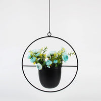 1 x RAW Customer Returns lesolar hanging planters, 2 pieces metal hanging hanging basket, black hanging flower pot for plants, minimalist flower pot for indoor and outdoor use, decoration for home, office - RRP €49.99