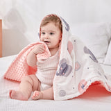 1 x RAW Customer Returns FUNUPUP Baby Blankets 75 x 100 cm Cuddly Blanket Baby Three-Layer Warm Baby Blanket Winter Receiving Blanket for Newborns The Love of the Elephant  - RRP €18.58