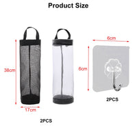 26 x Brand New Plastic Bag Holder Mesh Trash Bag Foldable Hanging Storage Dispensers Holder Organizer Recycling Grocery Pocket 2 Hooks Kitchen - RRP €190.58