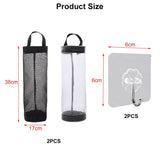 20 x Brand New Butyeak Plastic Bag Holder, Hanging Mesh Trash Bags, Plastic Bag Holder Foldable Trash Bag Organizer, with 2 Hooks, for Home and Kitchen Black, Gray  - RRP €158.4