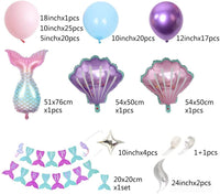 11 x Brand New Mermaid Balloon Garland Kit FVCENT 93pcs Mermaid Party Supplies Birthday Decorations, Girl Party Balloon, Mermaid Tail Balloon Arch Kit, Ocean Themed Banner - RRP €221.76