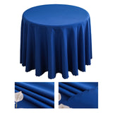 1 x RAW Customer Returns Round Satin Tablecloth, Plain Polyester Kitchen Dining Room Tablecloth for Christmas Wedding Tablecloth, Banquet Hotel Birthday Party Garden Decorations, Royal Blue, 160cm Round - RRP €22.8